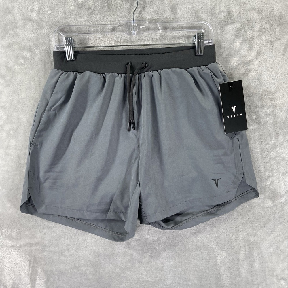 Titin Shorts mens Small Lined 2-In-1 Stretch Woven Athletic 5" Inseam Active NWT